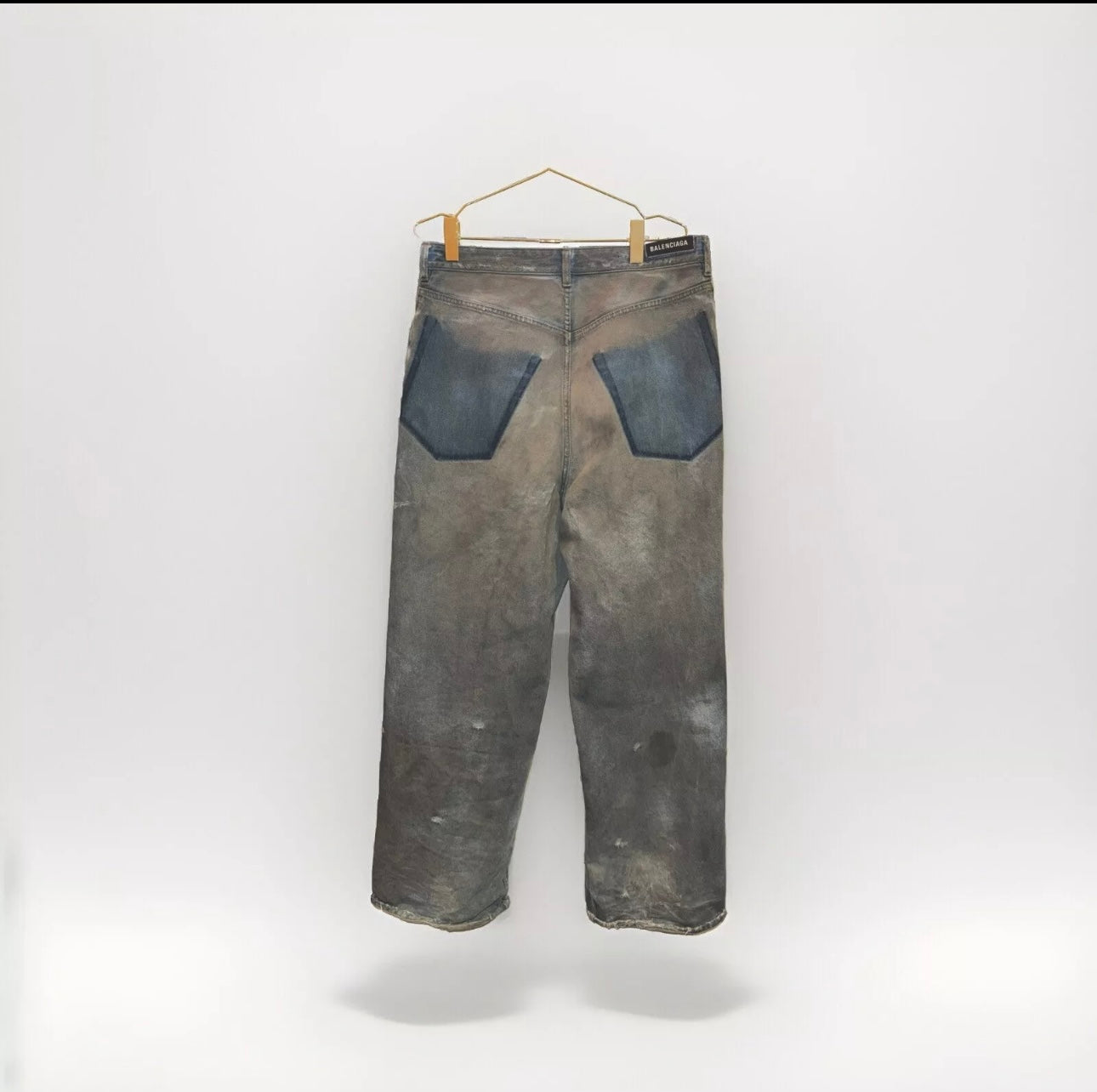 Balenciaga Patched Pockets Baggy Jeans in Blue