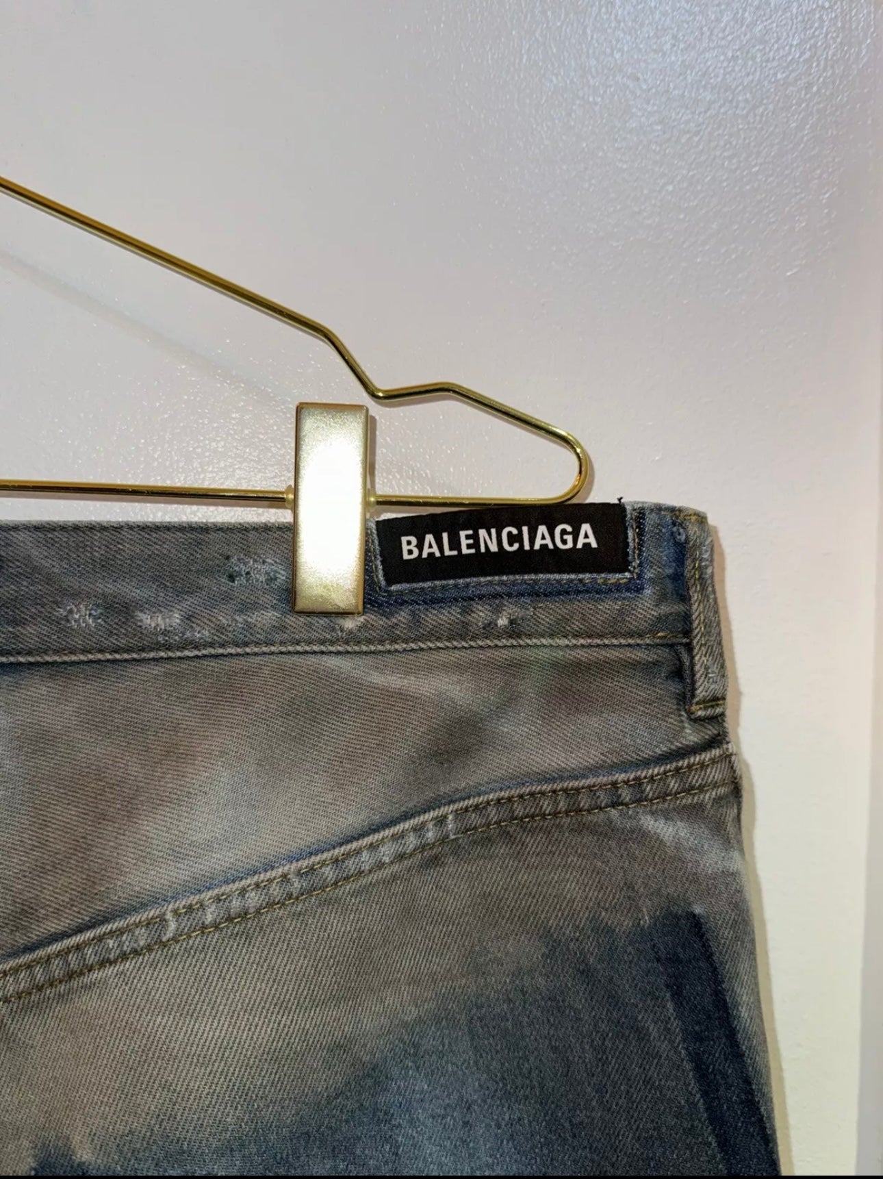 Balenciaga Patched Pockets Baggy Jeans in Blue