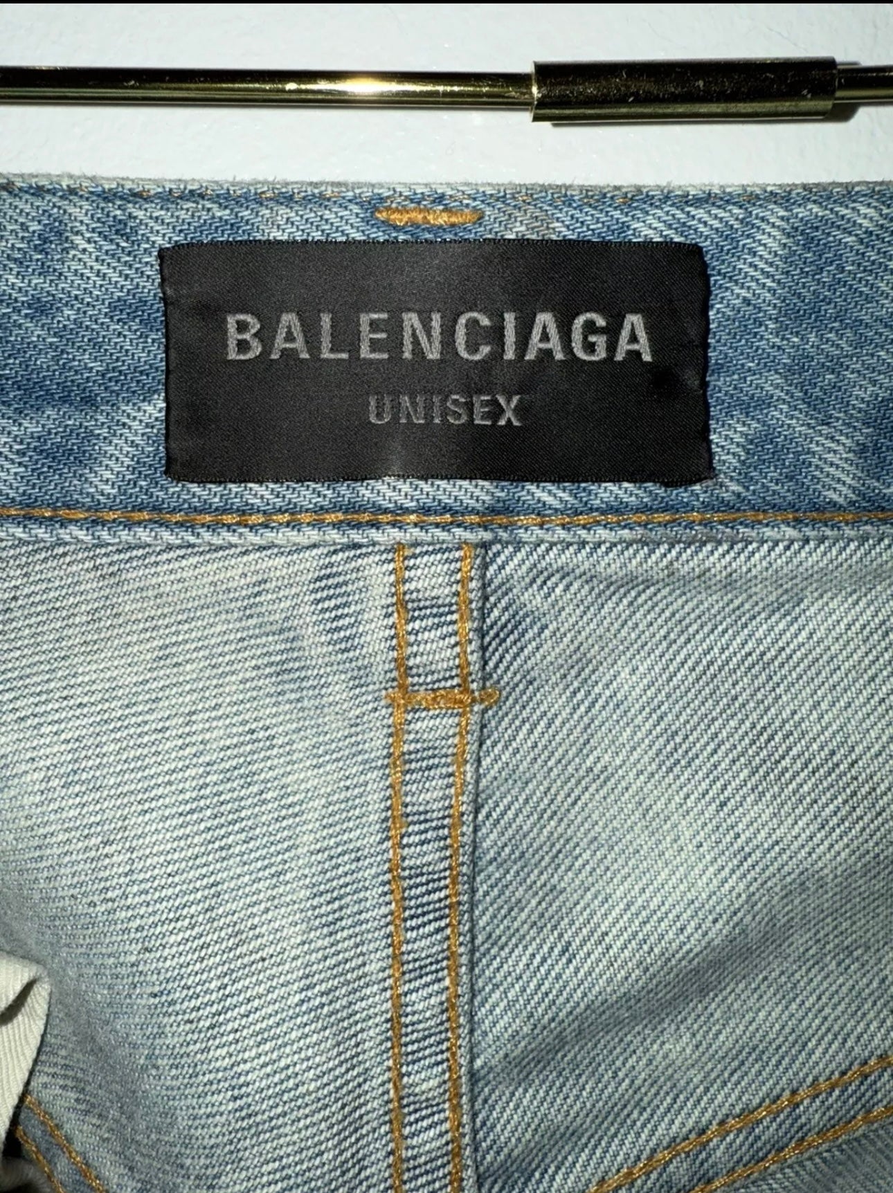 Balenciaga Patched Pockets Baggy Jeans in Blue